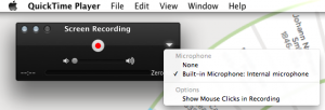 Quicktime screen recording-select built-in mic